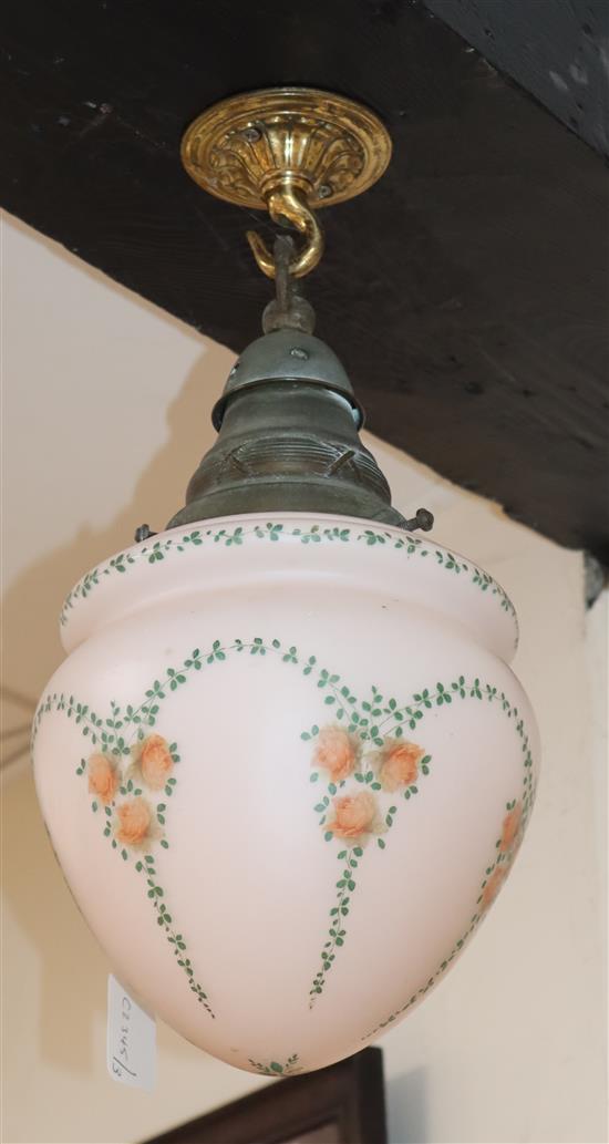 A set of seven Edwardian glass ceiling shades